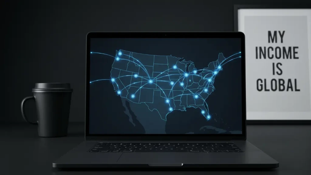 A premium digital workspace representing high-paying remote jobs USA companies offer in 2026.