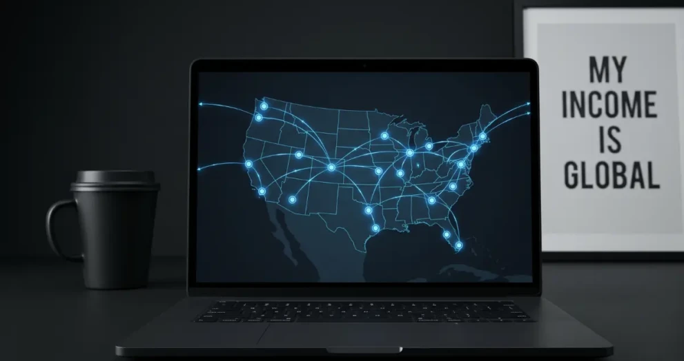 A premium digital workspace representing high-paying remote jobs USA companies offer in 2026.