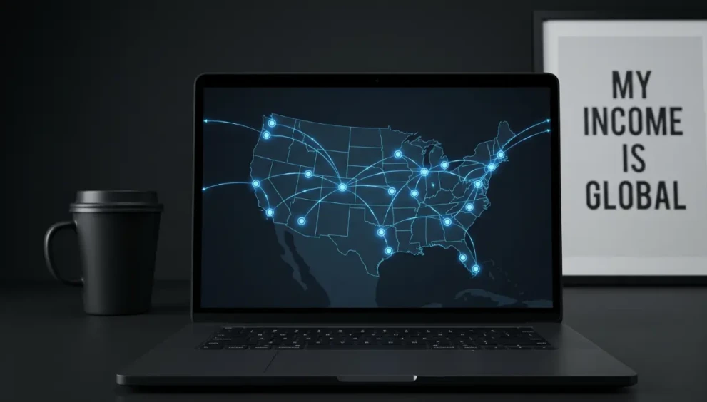 A premium digital workspace representing high-paying remote jobs USA companies offer in 2026.