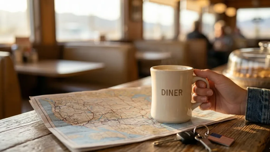  A classic American diner stop during a 14-day US road trip itinerary.
