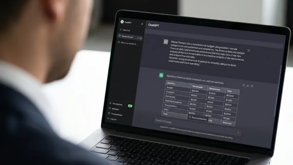 Using an advanced AI prompt to instantly categorize bank statements and track spending.