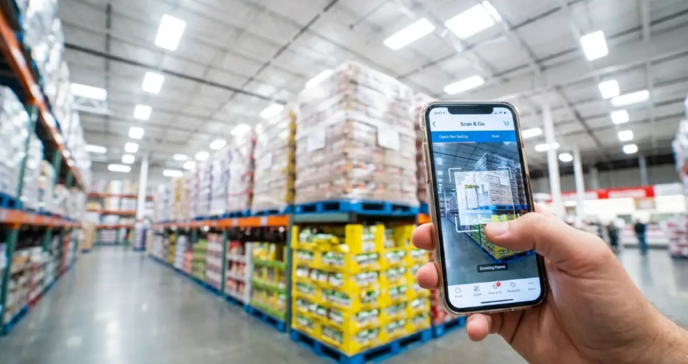 Using a mobile app to find hidden clearance deals using Costco and Sam's Club hacks.