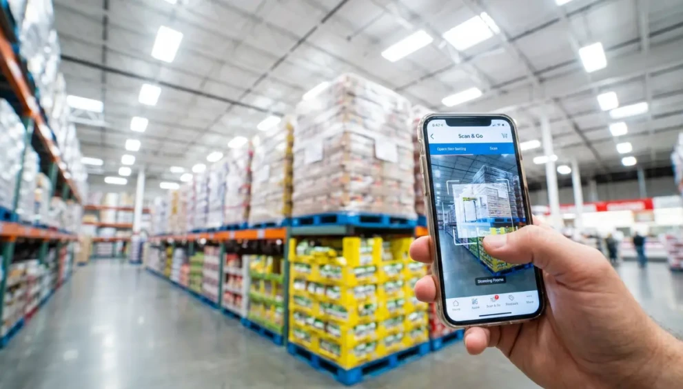 Using a mobile app to find hidden clearance deals using Costco and Sam's Club hacks.