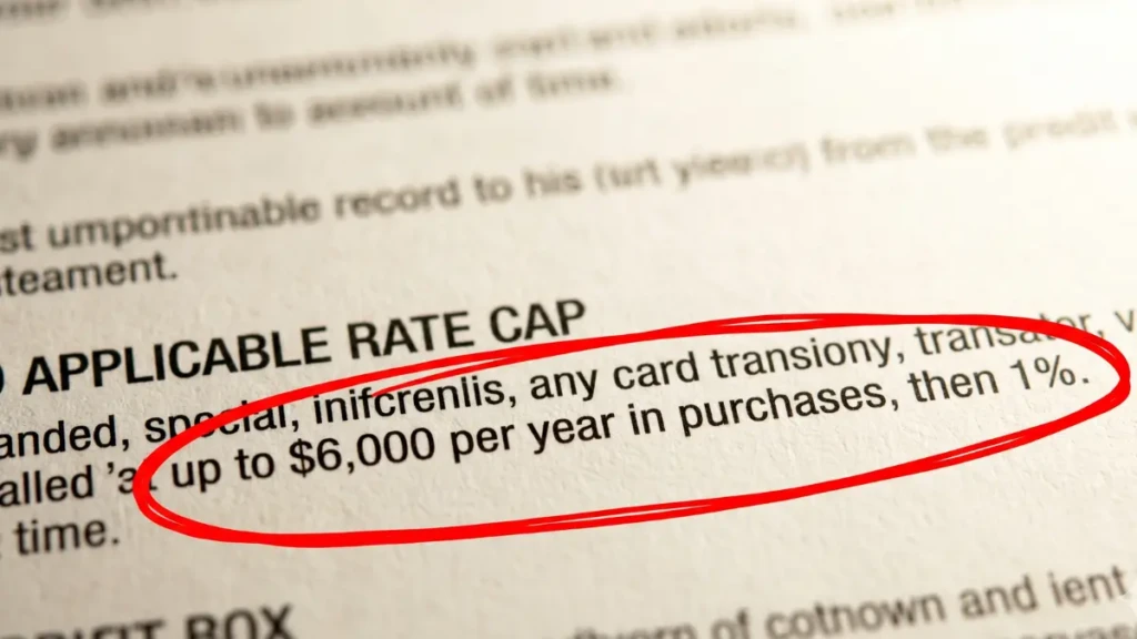 Checking the fine print for annual spending caps on a high-yield everyday credit card.