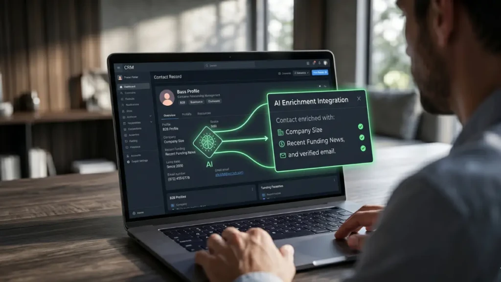 Using AI tools to autonomously enrich B2B contact data inside a CRM.