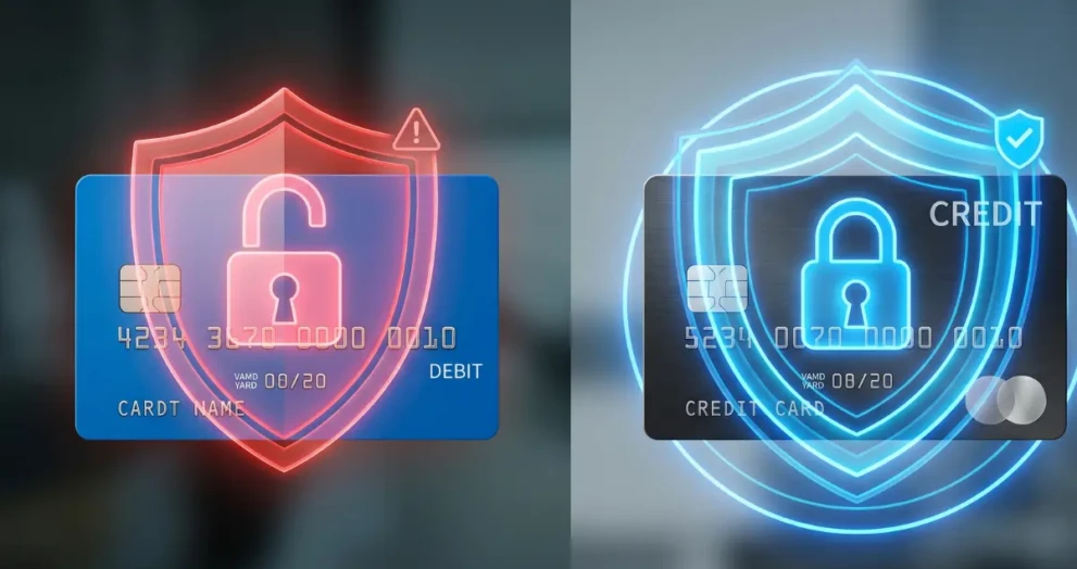 The hidden truth comparing the fraud protection and security of a debit vs credit card.