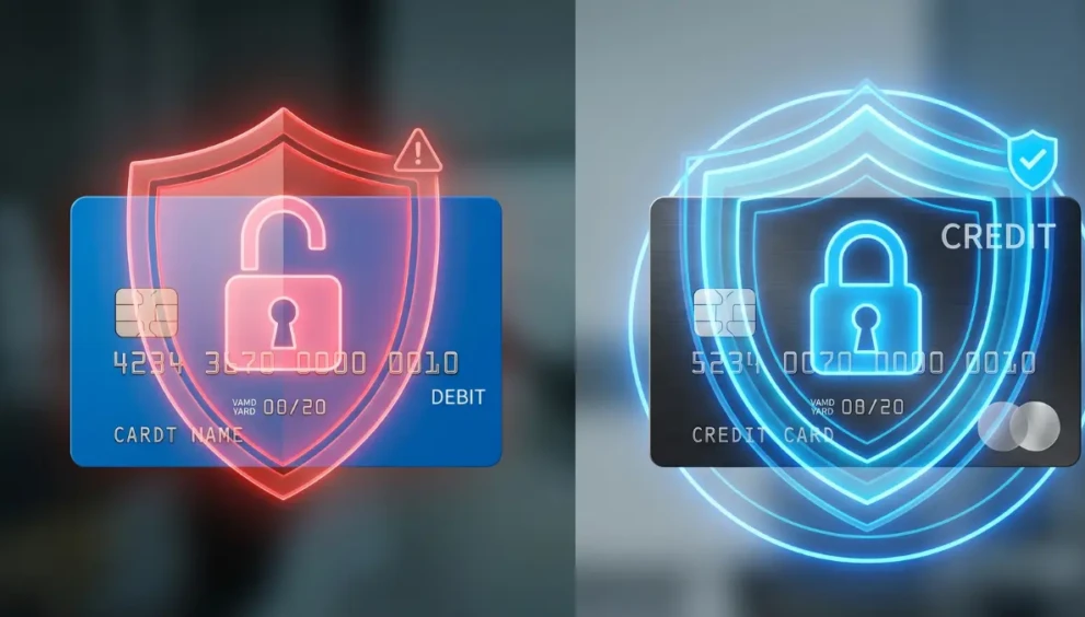 The hidden truth comparing the fraud protection and security of a debit vs credit card.