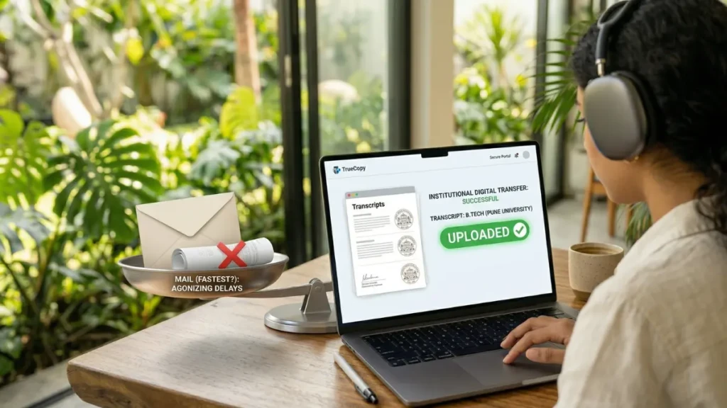  Using secure digital transfer to send university transcripts to ECA agencies instantly.