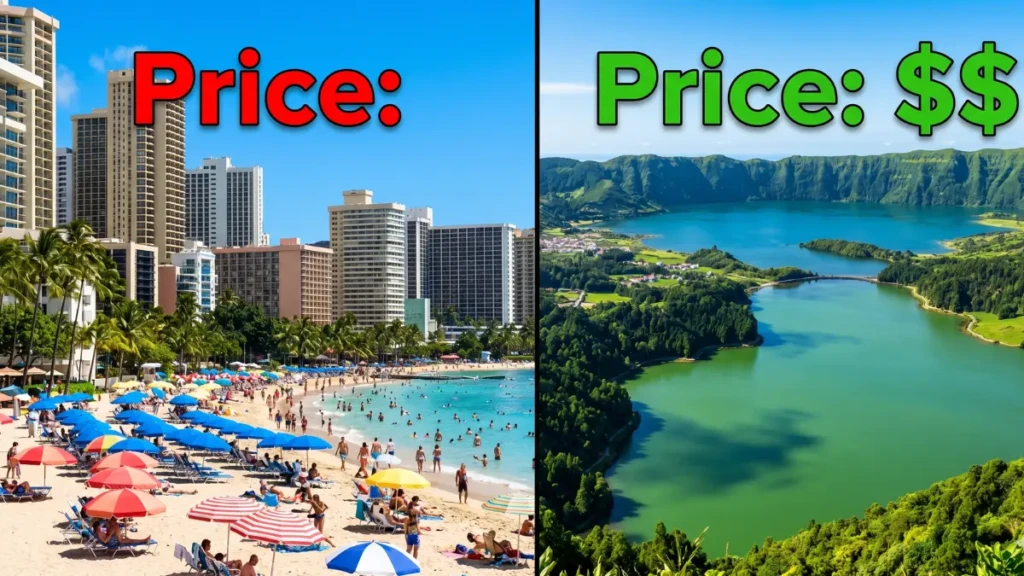 Comparing the high costs of Hawaii to budget-friendly travel dupes like the Azores.