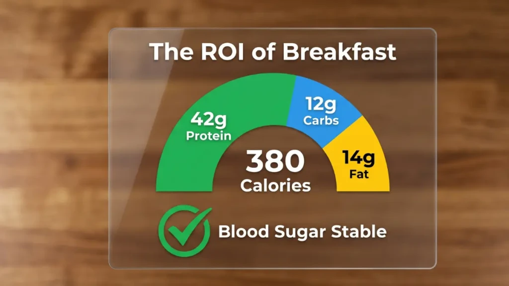 Macronutrient breakdown showing 40g of protein for the viral breakfast recipe.
