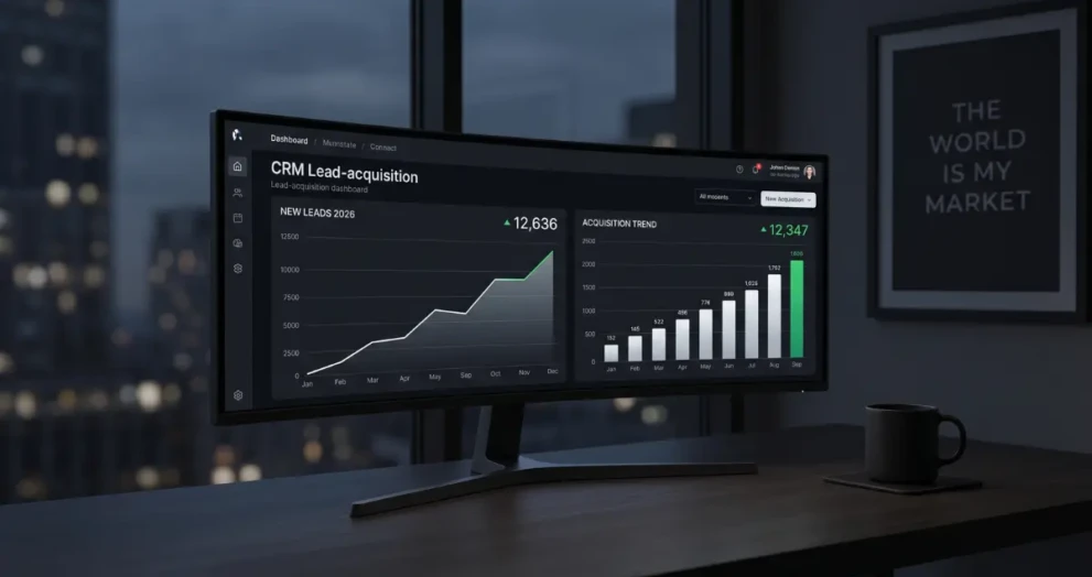 A premium workspace representing a successful client acquisition strategy and predictable revenue system.