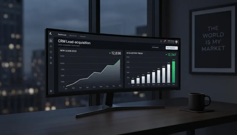 A premium workspace representing a successful client acquisition strategy and predictable revenue system.