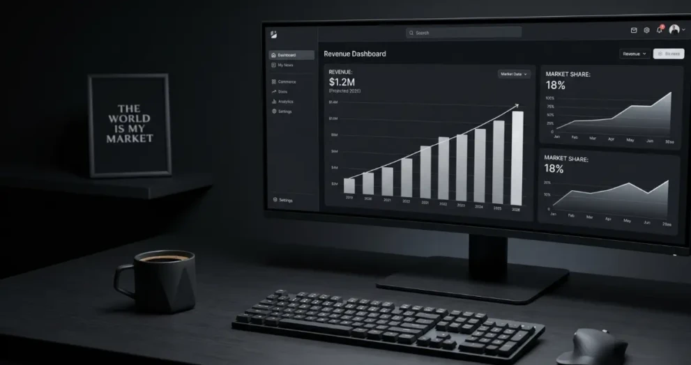 A premium, minimalist workspace representing how to start a profitable business in 2026.