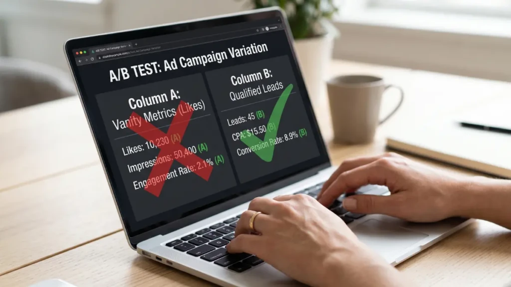 Focusing on performance marketing and lead generation instead of vanity metrics to grow a business.