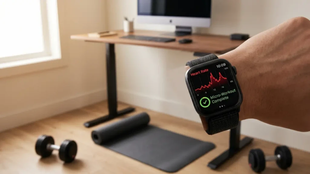 Implementing science-based tips for weight loss at home using a standing desk and micro-workouts.