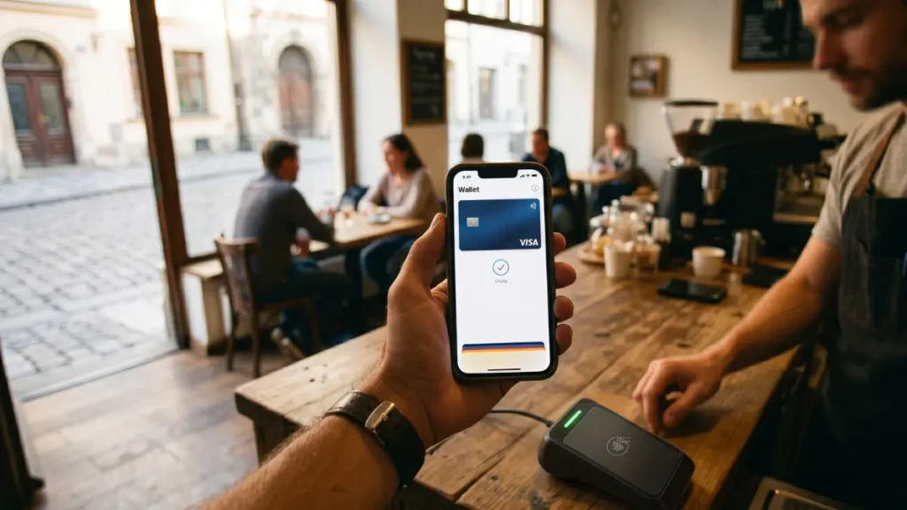 Using a Visa or Mastercard for reliable global acceptance during international travel.