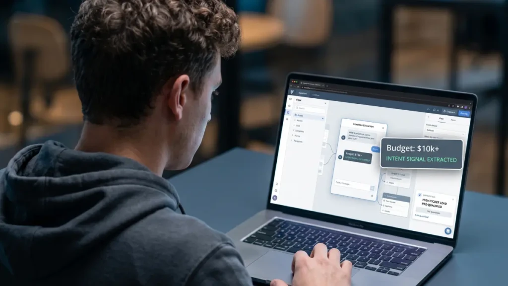Building a conversational AI sales bot using Voiceflow to pre-qualify high-ticket leads.